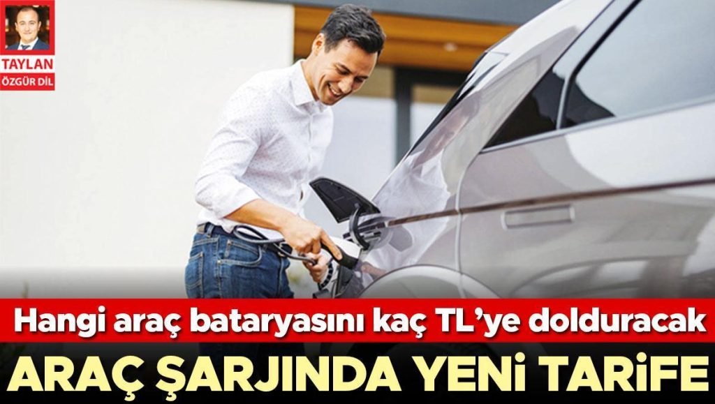 Araç şarjında yeni tarife