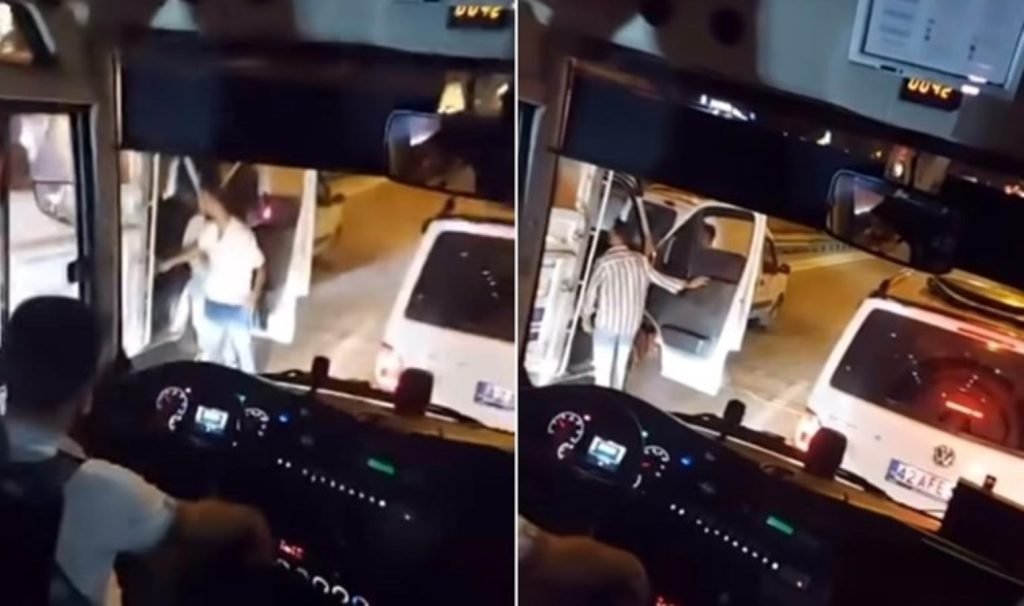 Bursa’da boş olan trafikte yol için arbede ettiler!