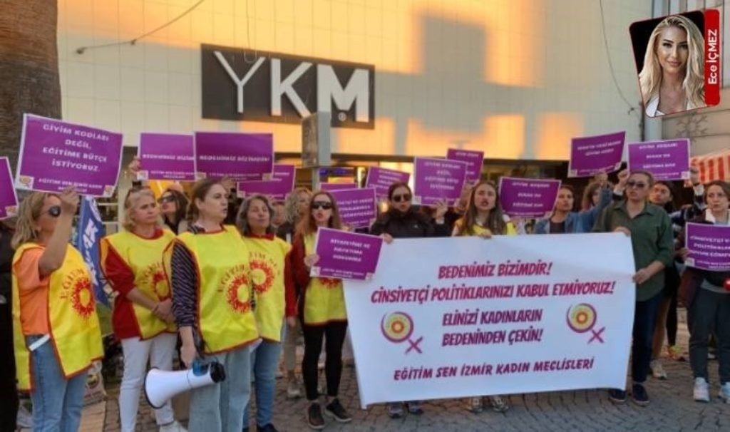 Eğitim Sen İzmir Bayan Meclisi, iktidarın cinsiyetçi kıyafet dayatmalarını protesto etti