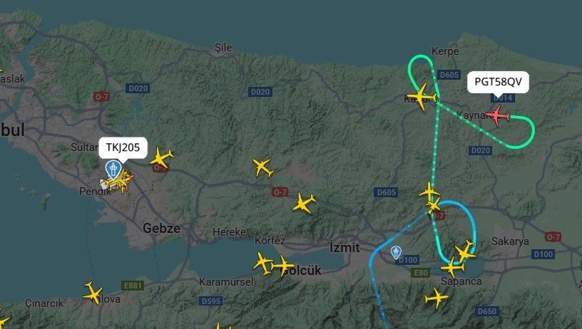 İstanbul’da şiddetli rüzgar: Uçaklar havada tur atıyor