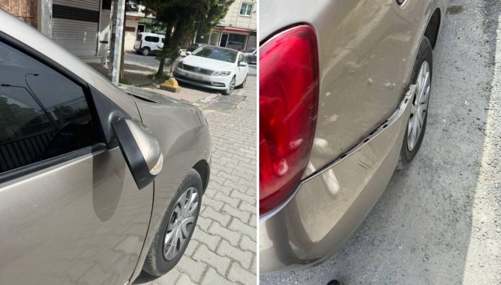 Motosikletli maganda otomobilin aynasını kırdı, mahalleye kavgaya çağırdı