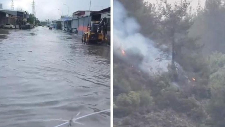 Osmaniye’de sağanak yağış | Yıldırım orman yangını çıkardı