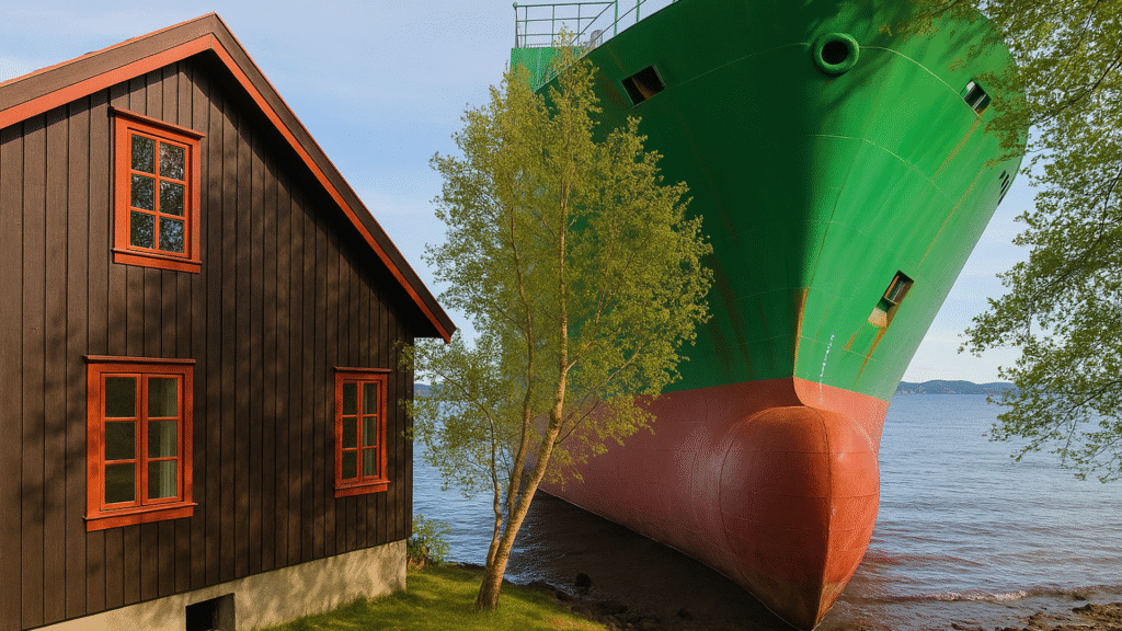 Neye uğradığını şaşırdı: Gözünü açtı evinin önünde dev konteyner gemisini gördü