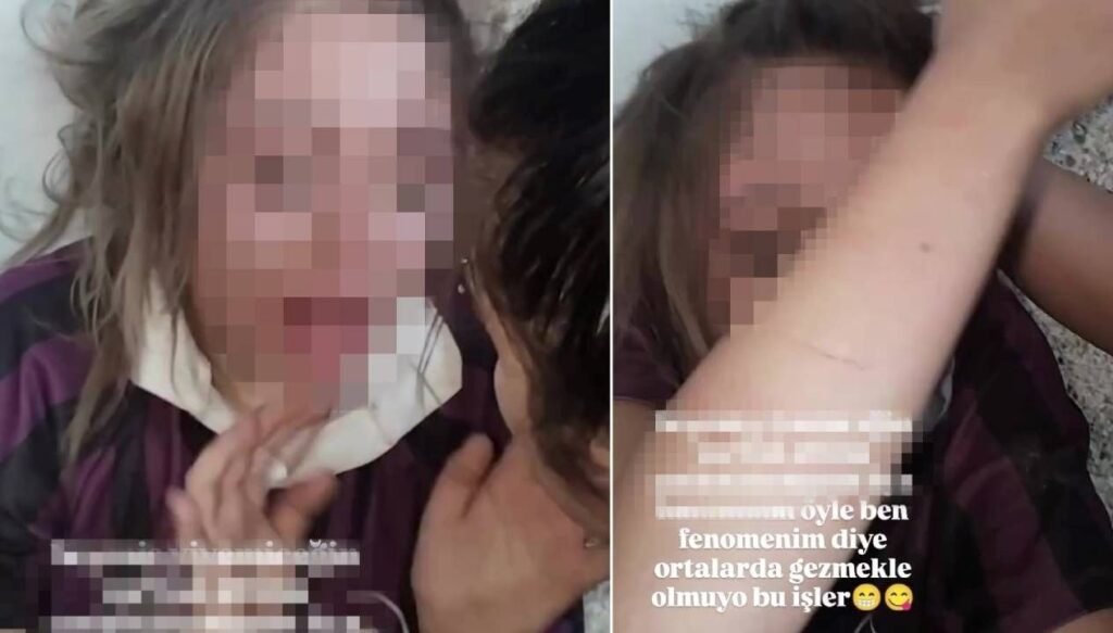 Genç kızı darbedip zorla özür dilettiler: Görüntülere soruşturma