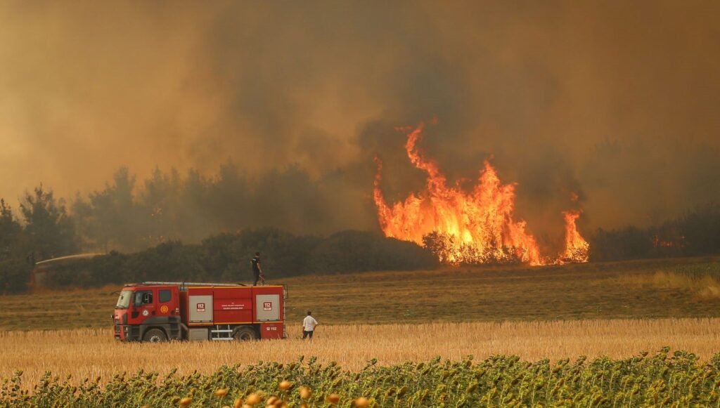 Tekirdağ ve Balıkesir’de alevlerle mücadele: Bin 320 kişi tahliye edildi