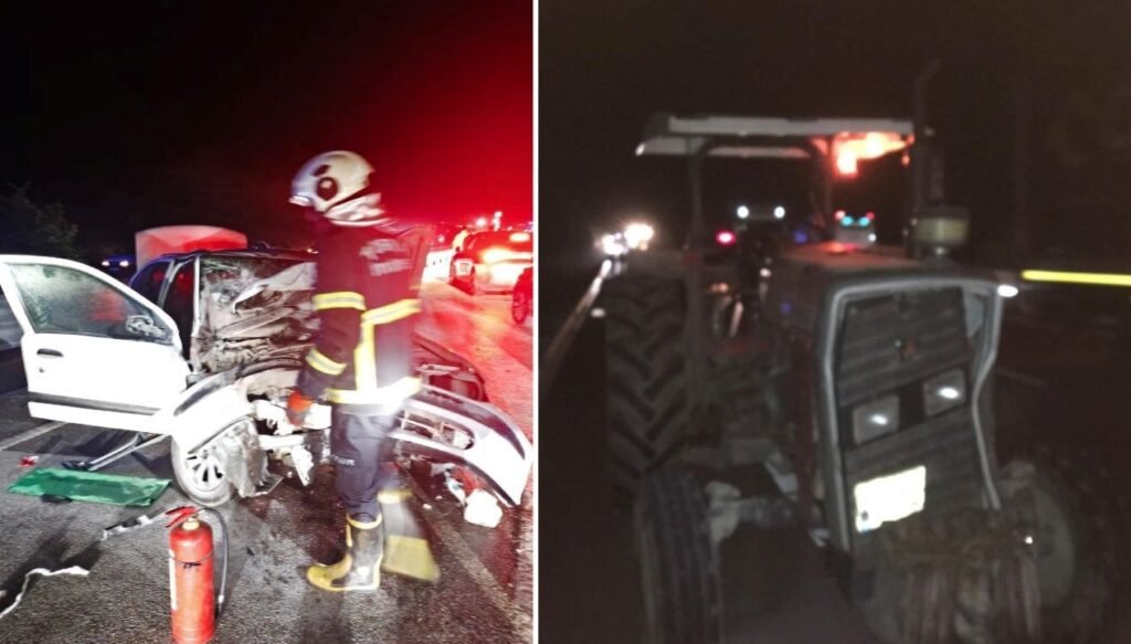 Kastamonu’da otomobil, kum yüklü traktöre çarptı:1 ölü, 5 yaralı