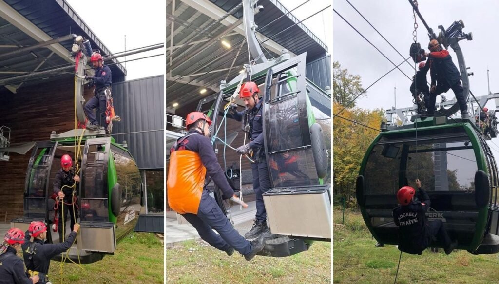 Teleferikte acil durum tatbikatı