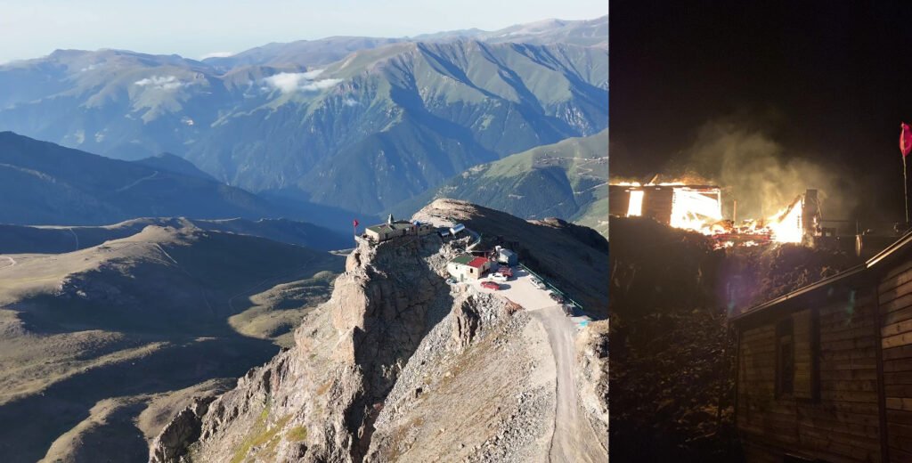 3 bin metredeki Kırklar Dağı Mescidi kül oldu