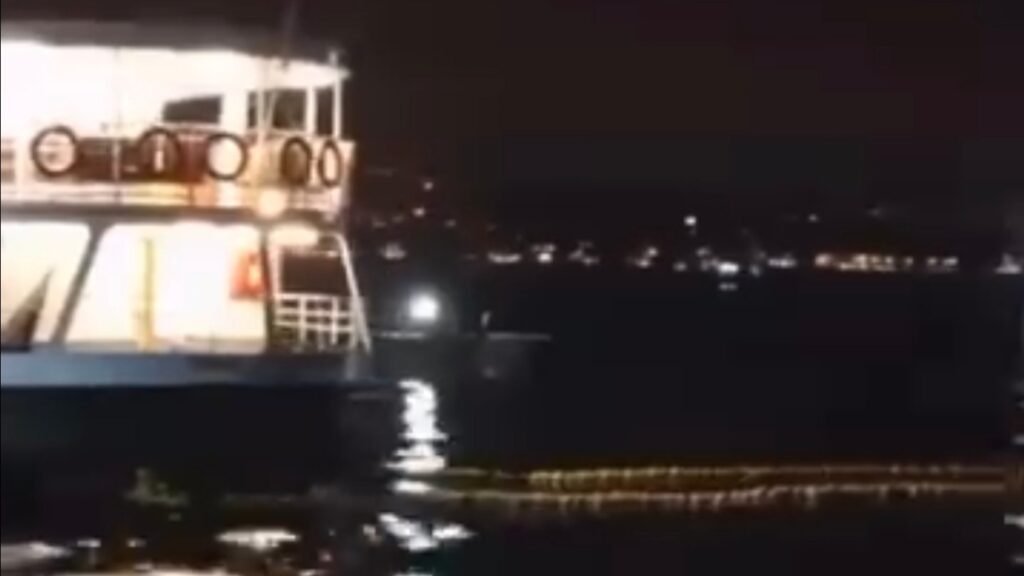 Boğaz vapuru ağlara takılıp kaldı