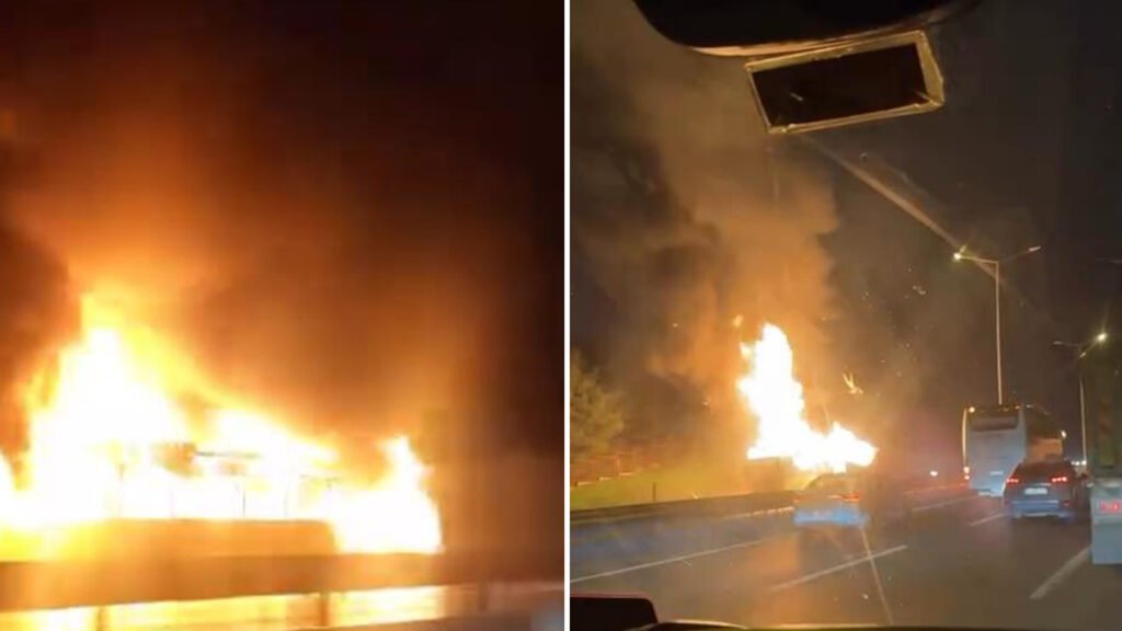 Eyüpsultan’da İETT otobüsü yandı