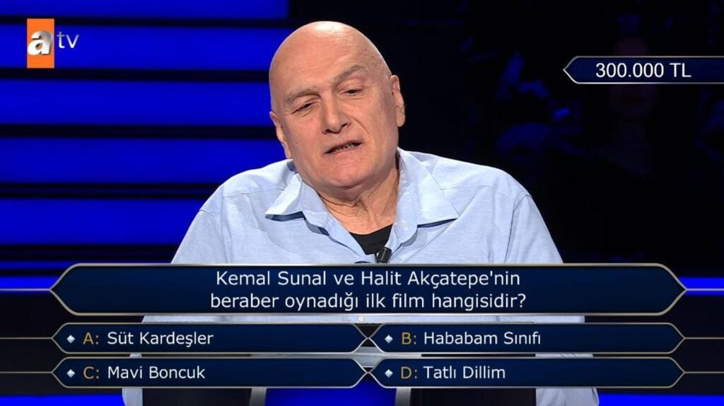 300 bin lira değerindeki soruda Kemal Sunal çıktı