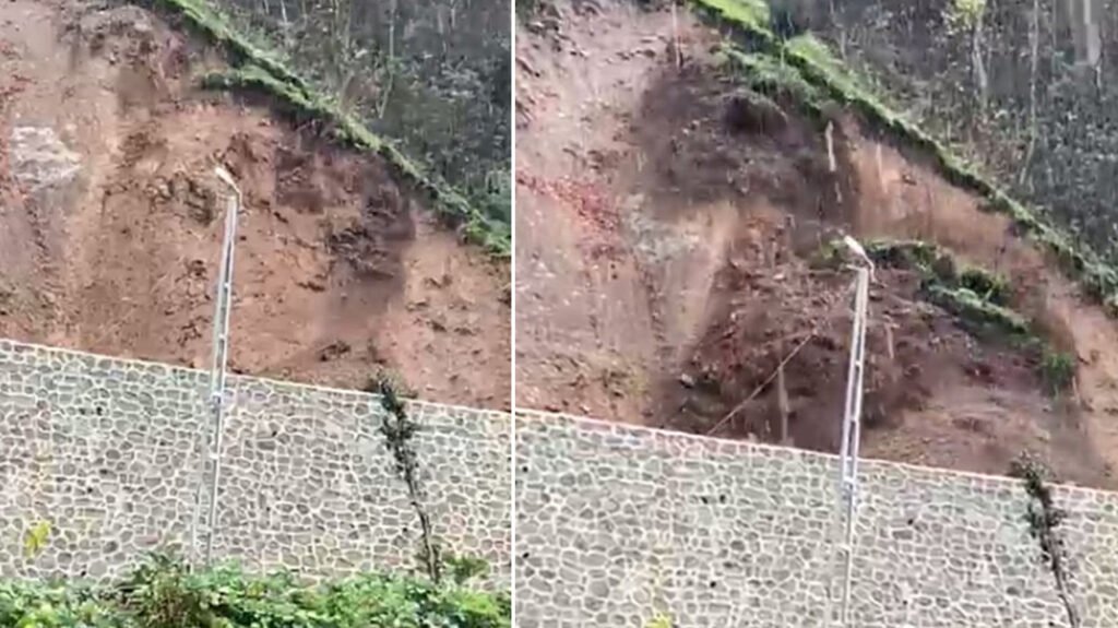 Rize’de çay bahçesinde heyelan. O anlar kamerada