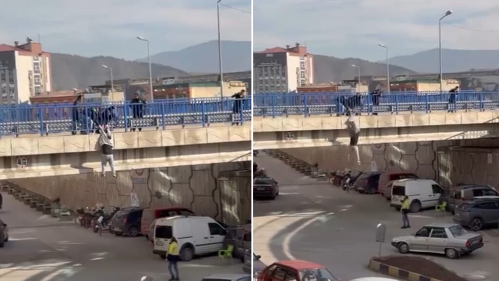 Köprüde can pazarı. Tutunamayınca yere düştü