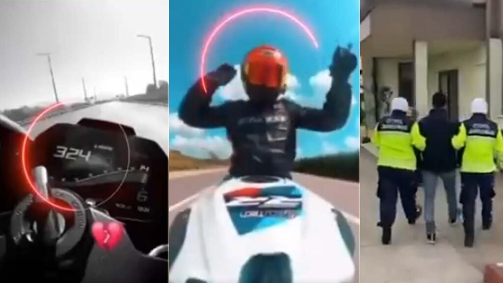 Otobanda 324 kilometre hıza ceza