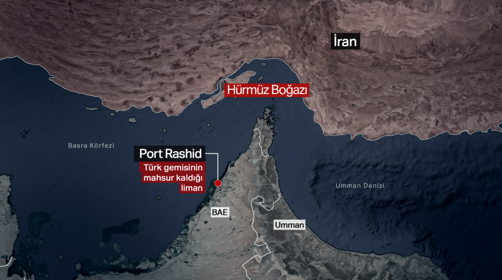 Hürmüz’de mahsur kalan geminin Türk kaptanı NTV’ye konuştu. “Etrafımızdan füzeler geçiyor”